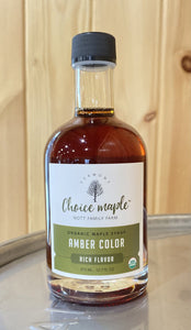 Organic Maple Syrup, Four 375 ML Glass Bottle Case